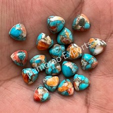 Natural Oyster Copper Turquoise Trillion 8x8 to 20x20 mm Cabochon Loose Gemstone