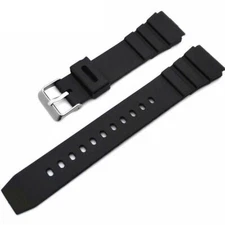 Black Rubber Silicone Diver Style Replacement Watch Band Strap Bracelet Buckle
