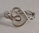Sterling silver vintage wire wrapped Heart Ring. Size 5