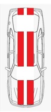 (B2) MATT RED Twin Body Stripes Viper Style 4m x 15cm fits MAZDA