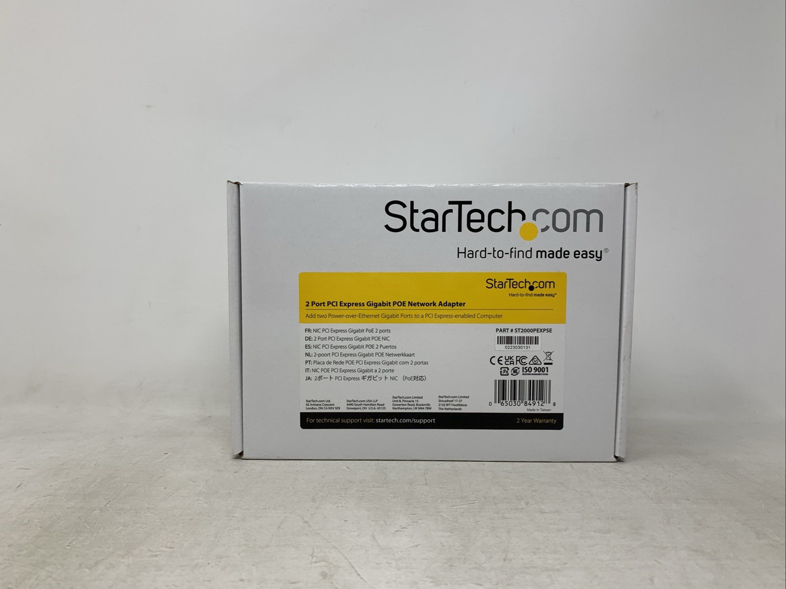 StarTech ST2000PEXPSE 2-Port PCIe Gigabit PoE Network Adapter Card New