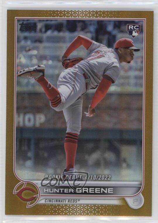 2022 Topps Update Rookie Debut Gold Foil Hunter Greene #US267 Rookie RC 13h8