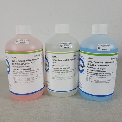 J.T. Baker 5657-01 5608-01 5655-01 Buffer Solution Kit pH 4 pH 7 pH 10