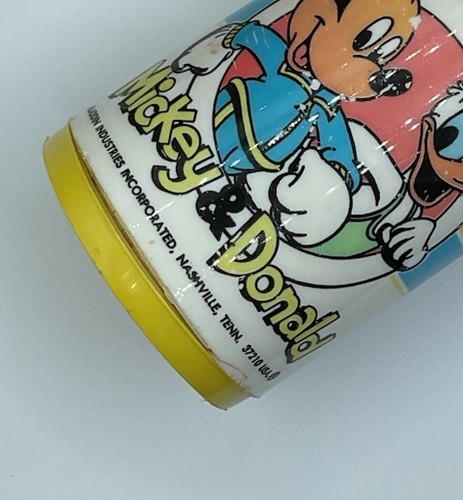 Vintage RARE Aladdin Mickey And Donald Yellow Lunchbox W/ THERMOS - Picture 3 of 6