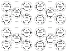 1970-1979 UNCUT 170 Cadaco Baseball All-Star Discs w/slash statistics