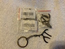 Silver Plate Deer Antler Keychains Lot of Three