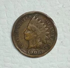 1908-S Indian Head Cent, VF Details, Rim Damage, Semi-Key Date!