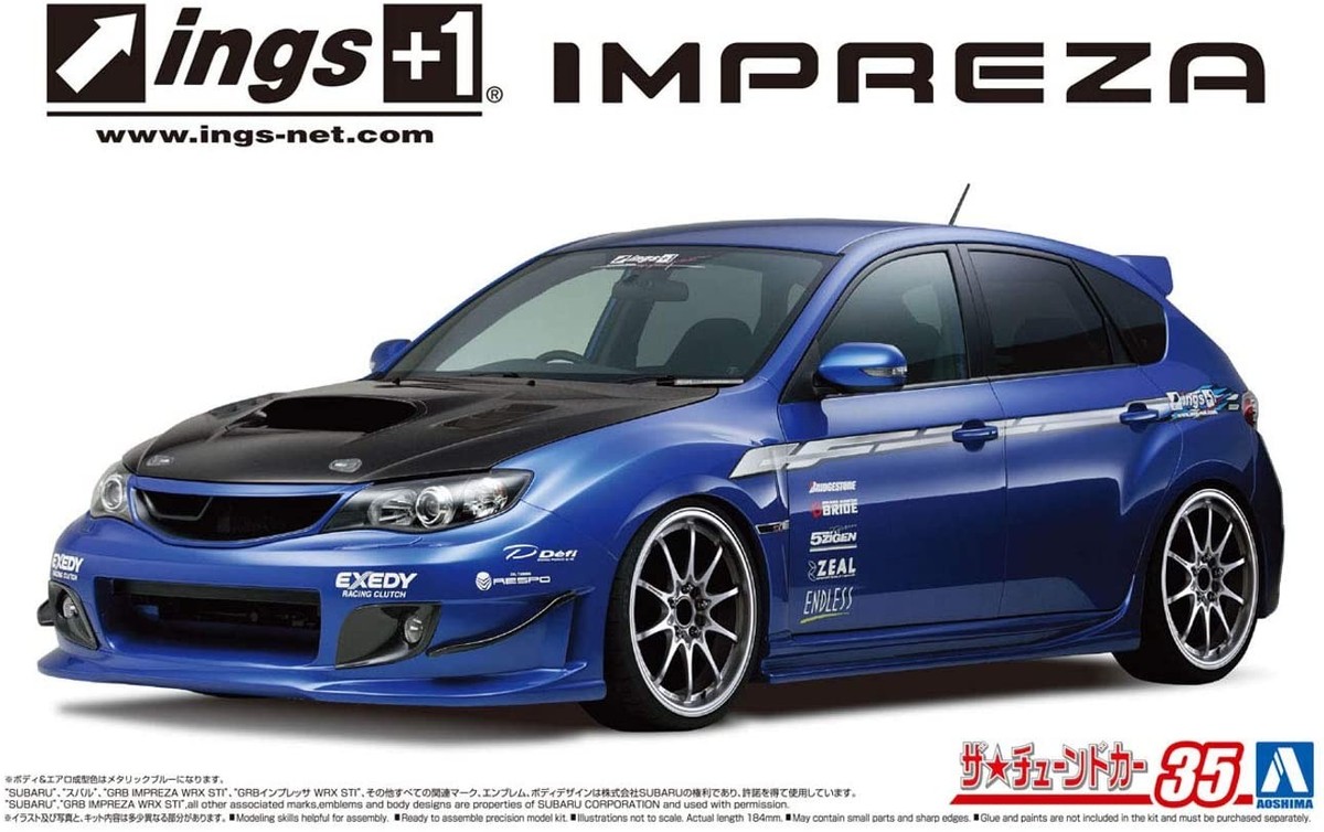 Aoshima 1/24 The Tuned Car Model Kit Ings N-Spec Subaru Impreza