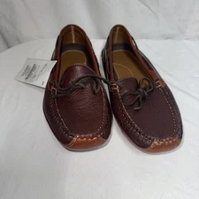 L.L. Bean Double Sole Moccasin Sz 9 M/D Raisin 238246 Leather Slipper Loafer EUC