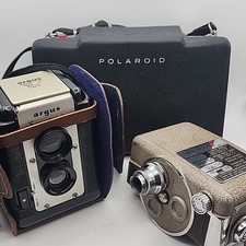 NICE VTG 1950s-60s Camera Lot of 3 - Polaroid 101, Argus Seventy-Five, Revere 8