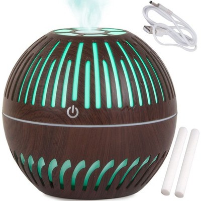 Aroma Diffuser Night Light LED RGB Ultrasonic Dark Brown 300ml USB