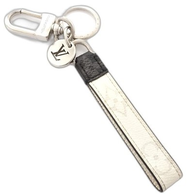 LOUIS VUITTON Schlüsselanhänger Keychain Dragonne M82379 Weiß Schwarz /181948
