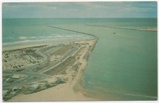 PORT ISABEL TX Postcard SOUTHERN TIP OF PADRE ISLAND Shrimp Boat/Ship/Oil Tanker