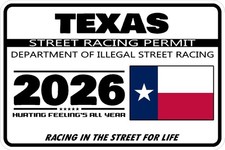 Texas Street Racing Permit Car Truck Window S...