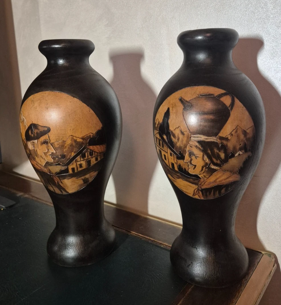 PAIR OF WOODEN BALUSTRADE VASES
Opens in a new window or tab