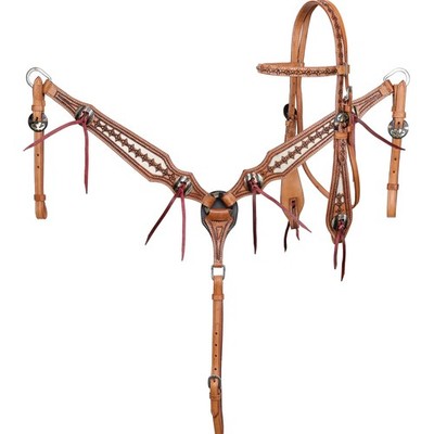 Showman Cow Camp Browband Headstall & Breast Collar Set