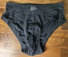 VTG Jockey Zone Sport Mens Midrise No Fly Brief Underwear Cotton Black Sz L