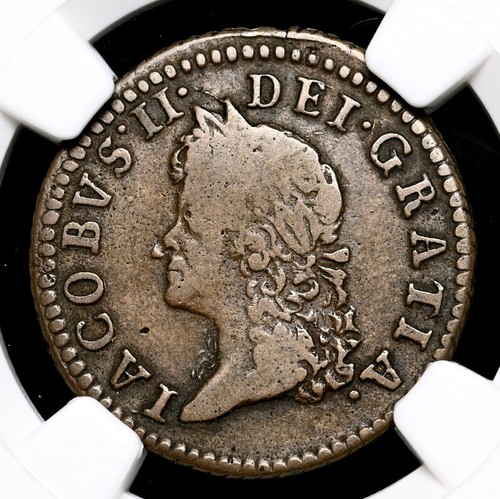 IRELAND. James II, May 1690, Gunmoney, Shilling, S-6582B, NGC F15