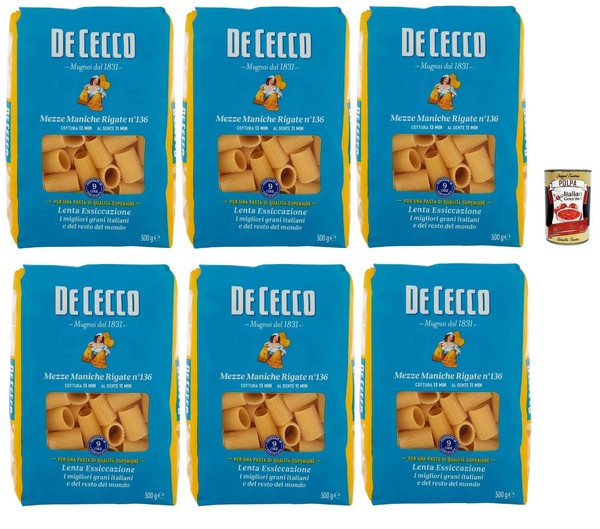 De Cecco Mezze Griff Rigate Nr.136 – Pasta 6X500G, Saucen & Gratins +Polpa-image