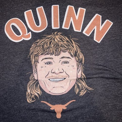 Rare Quinn Ewers Caricature Texas Longhorns Football Shirt Large NCAA Gray New