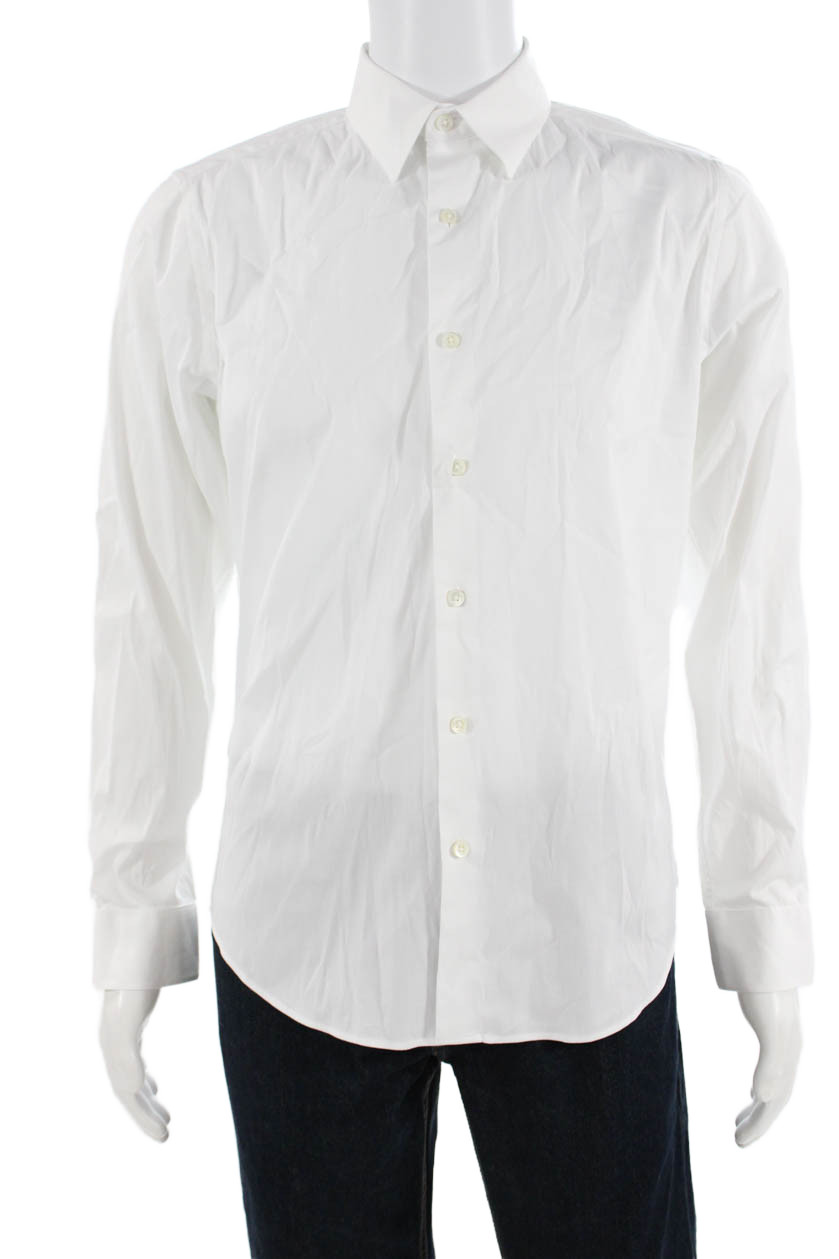 Theory Mens Cotton Collared Basic Button Down Shi… - image 1