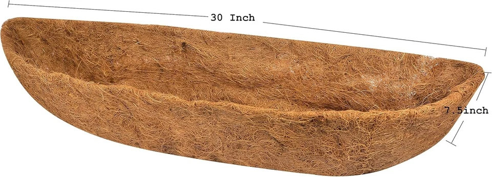 JOENHOPER 30 Inch Coco Liner Half Moon Wall Planter Trough Window Box 2 Pack - Image 2 of 4