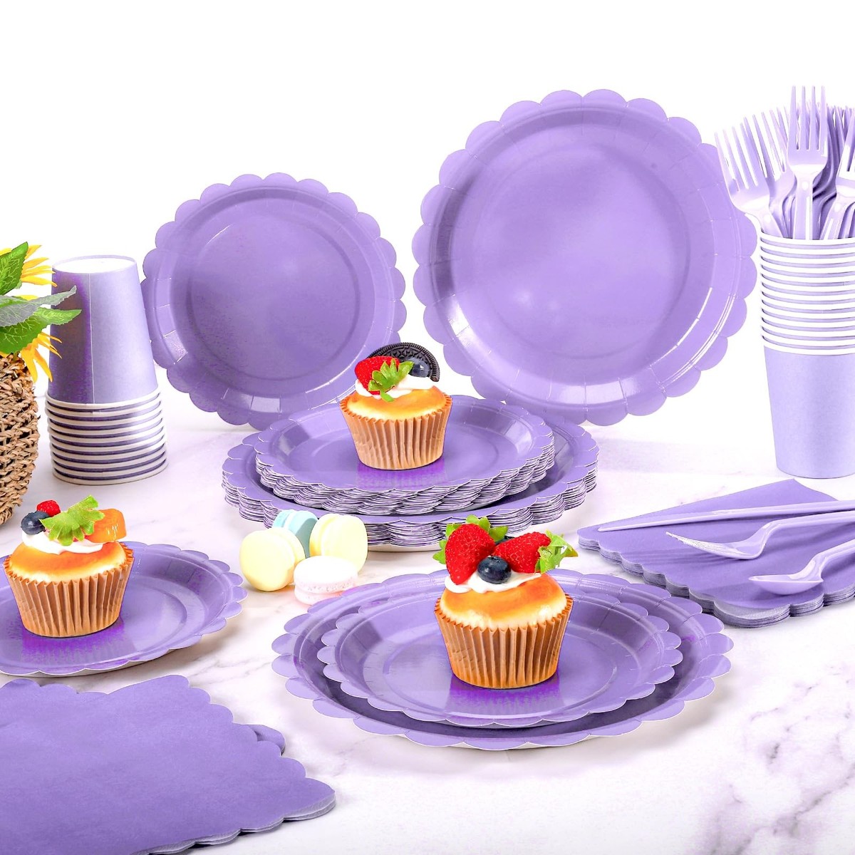 Lavender Purple Dessert Plates 176 Pieces Purple Paper Plates