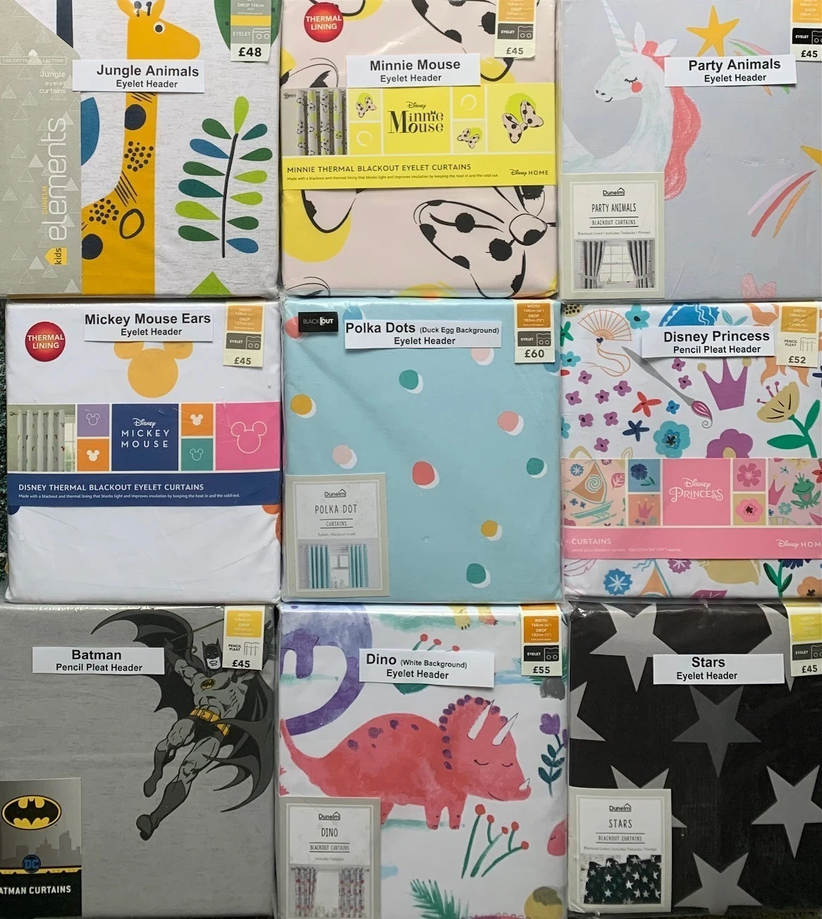 Dunelm Children's Blackout Curtains - Kids - Various styles
Opens in a new window or tab
