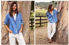 Frank & Eileen Eileen Relaxed Button Up Shirt Famous Denim, Size XS NWT