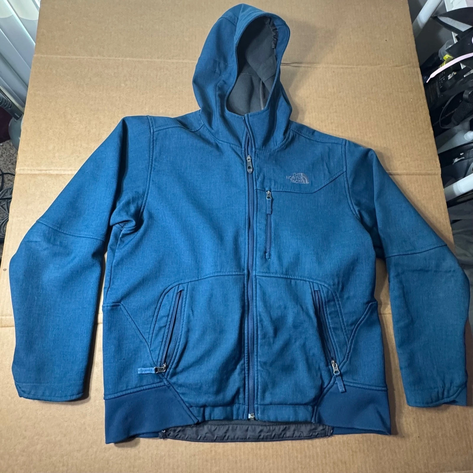 The North Face Mens Full Zip Coat Blue L Large Outdoor