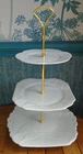 Shelley Art Deco china 3 tier cake stand Dainty White pattern FREE UK POSTAGE