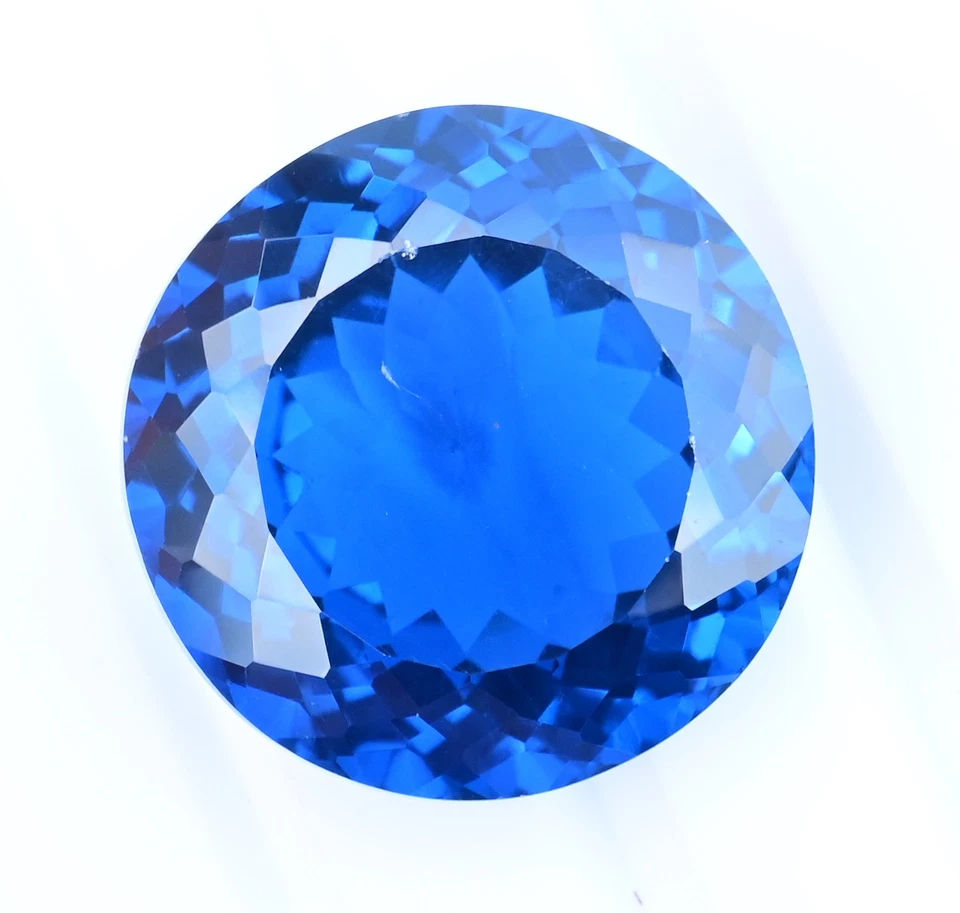 RARO 44,80 quilates Topacio Azul Londres Natural Redondo Certificado Impecable Piedra Preciosa Suelta Foto 4 de 4