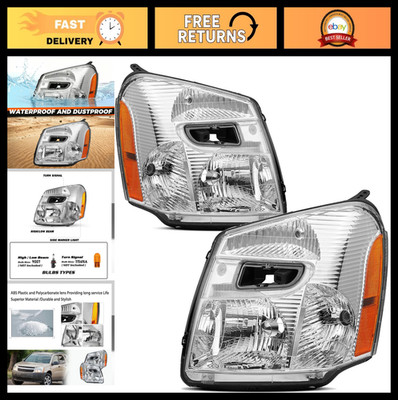 Headlight Assembly for Chevy Equinox 2005-2009, OE Replacement, Chrome Housing,