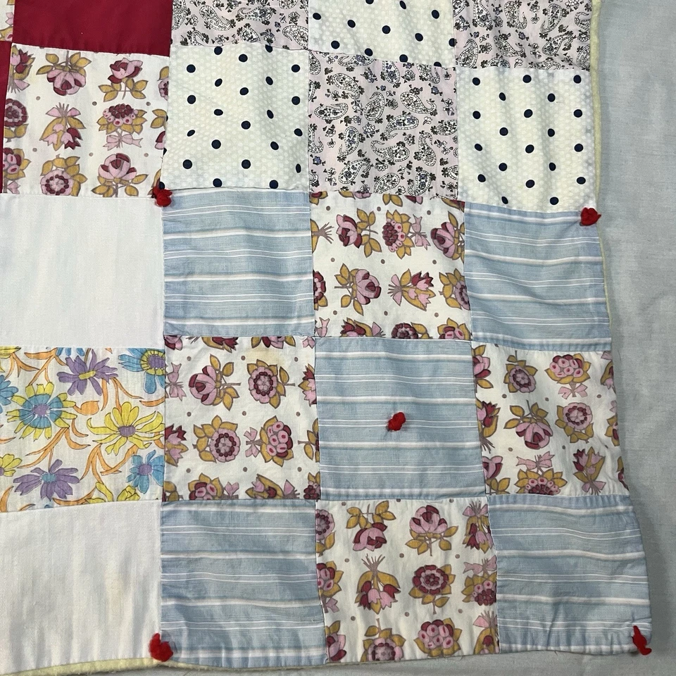 Edredón vintage bebé regazo edredón retazos saco de alimentación 37x37 franela colgante de pared Foto 2 de 4