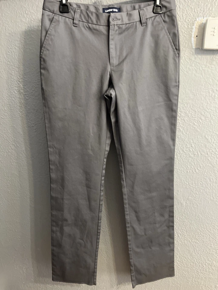 Lands End Girls Gray Pant Size 16 Adjustable Waist School Uniform - Image 3 of 4