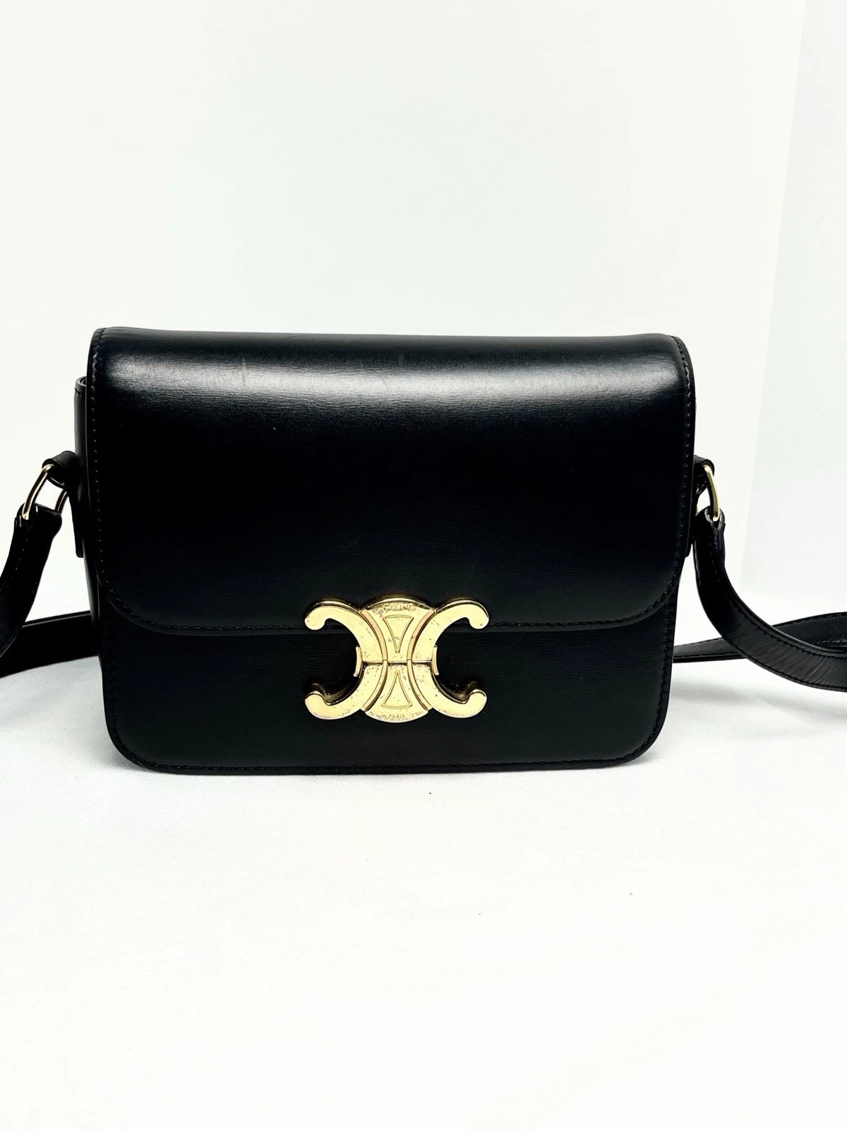 Celine — Authentic Pre-owned Celine Teen Triomphe Box Black Calfskin (2019)