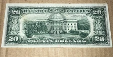 1977 $20 FRN “FULL FACE TO BACK OFFSET PRINTING ERROR” VERY FINE+