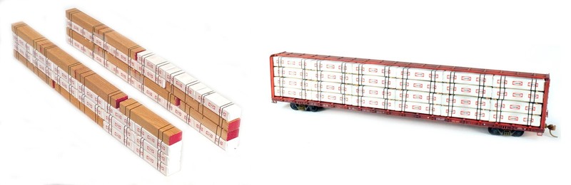 HO JAEGER --- LUMBER LOAD FOR WALTHERS 72' CENTER-BEAM FLAT CAR #1 --- ASSEMBLED