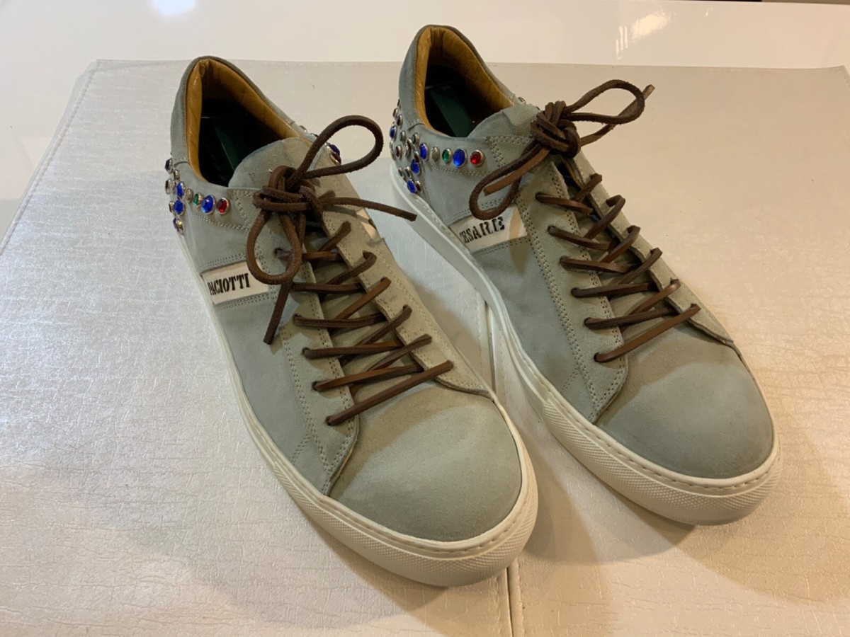 Cesare Paciotti Mens Acqua Suede Studded Sneakers Shoes Size 10