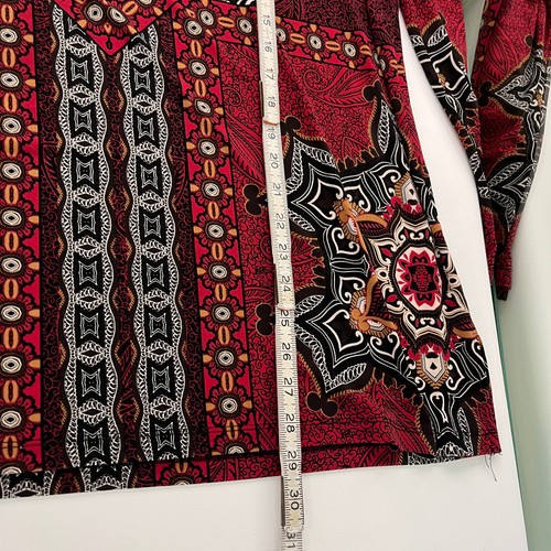 Easywear by Chico's Womens Tunic Top Size XL Red Paisley Geometric Scoop Neck - Picture 8 of 8