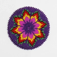 Handmade Beaded Pink Purple Flower 2.5 inch rosette
