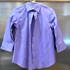 LADY HATHAWAY BLOUSE PURPLE TAGGED M/M -- FITTED & FITS PETITE MED BUST 34