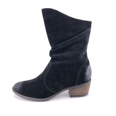 Josef Seibel Daphne Mid Calf Boots EUR 39 Womens Size Black Suede  Western