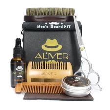 Al'iver Beard Kit - 6 Piece Set - Helps Grow Fuller & Condition - Beard Oil 