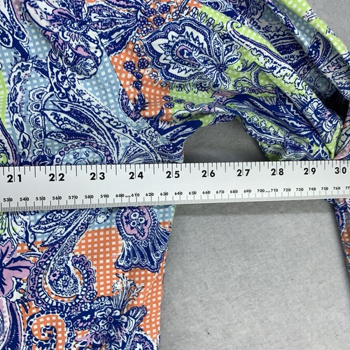 Alan Flusser Shirt Men's XL Colorful Floral Paisley Patchwork Quilt AOP Y2K - Picture 7 of 13