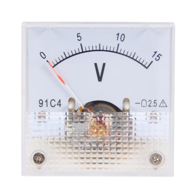 DC 0-15V Analog Platte Spannungsmesser Volt Meter Messgerät 91C4 2,5% Fehler