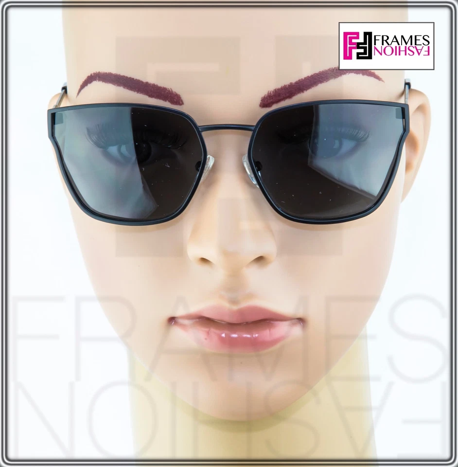 Gafas de sol Jason Wu TORRI ojo de gato negras mate de metal polarizadas MBLK Foto 3 de 4