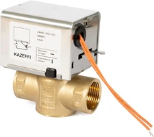 Motorized Zone Valve, 2 Way,Npt 1", Normally Closed,2 Wire Control 24 VAC