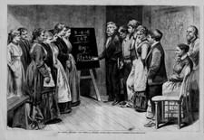 GEORGE CUSTER SPELLING MATCH VILLAGE SCHOLAR CONDUCTING ORTHOGRAPHICAL CONTEST
