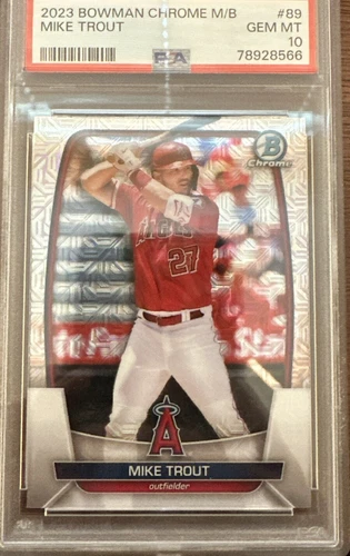2023 Bowman Chrome Mike Trout Mega Box SGC 10 GEM MINT Mojo Refractor #89 Angels